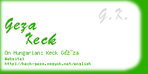 geza keck business card